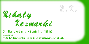 mihaly kesmarki business card